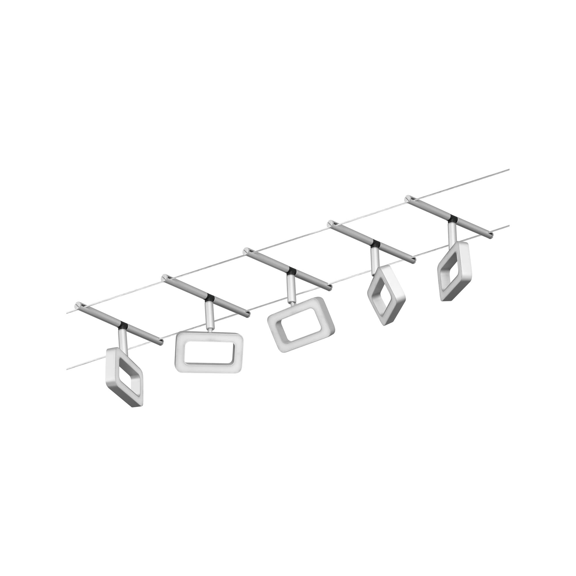 Paulmann Système complet d'éclairage sur câble WS DC Frame 94481 blanc chaud N/A, Chrome Mat, Chromé.