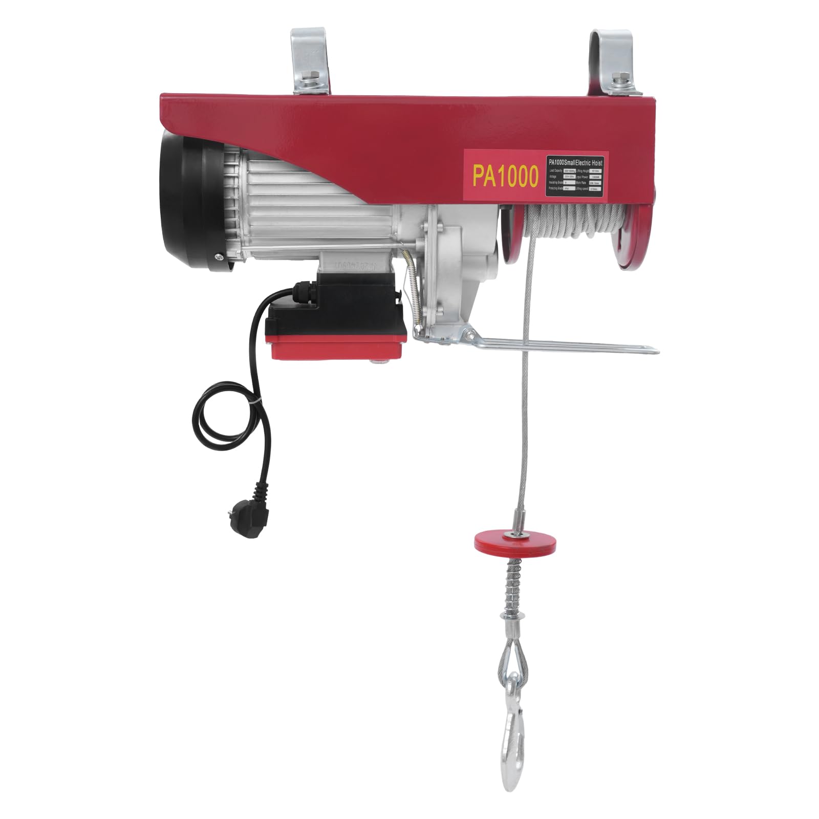 Verricello elettrico, potenza di sollevamento: 1000 kg, velocità di sollevamento: 10 m/min, altezza di sollevamento: 12 m, 1800 W, verricello motore in rame, paranco con telecomando senza fili