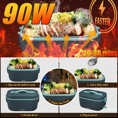 Gamelle chauffante voiture 90W 12V 24V 220V 1,8L inox – Image 2