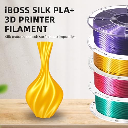 Image of iBOSS Silk PLA+ Filament 1.75mm Dual Color Yellow Gold 1KG, 3D Printer Filament Dimensional Accuracy + /- 0.02mm, 1kg Spool(2.2lbs) 3D Printing Filament Fits for Most FDM 3D Printers(Silk Gold Yellow)