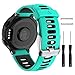 Isabake Correa para Garmin Forerunner 735XT, Correa de Silicona Suave Tamaño Ajustable Compatible con Garmin Forerunner735xt / 220/230/235/620/630 (Negro/Verde)