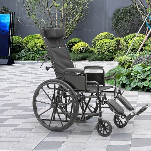SFIHOME High Back Reclining Wheelchair