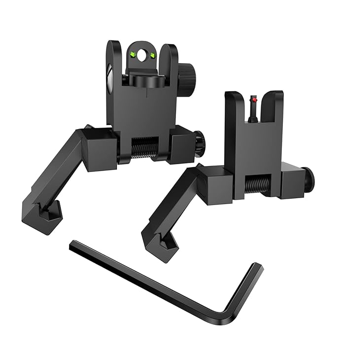 Buy ARMAAX 45 Degree Flip Up Iron Sights Fiber Optics Offset Front
