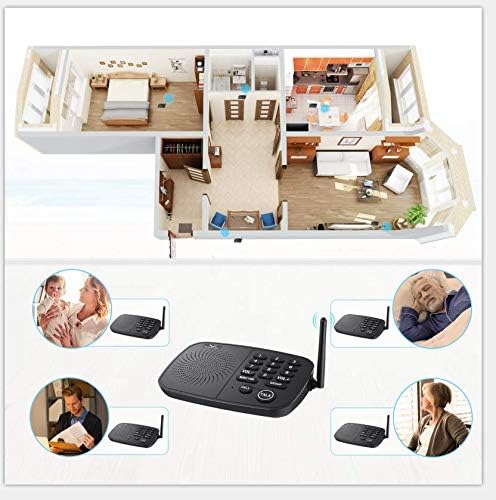 Diagram showing intercom units placed in different rooms of a house