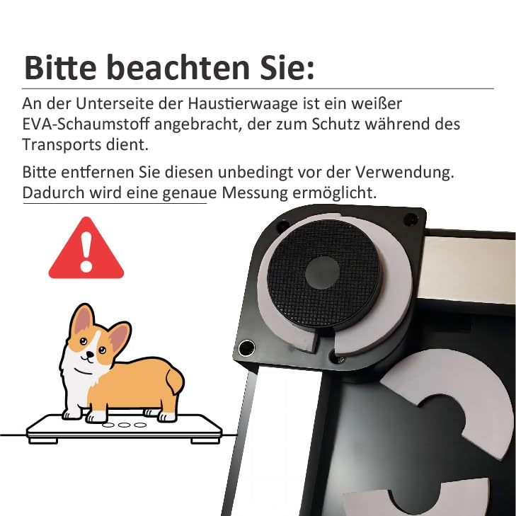 Kurflo Tierwaage für große Hunde, Digitale für Hunde & Katzen, Tierwaage mit großer Plattform bis 100 kg, für Welpen, erwachsene Tiere & Veterinärgebrauch, in Schwarz (80x50 cm)