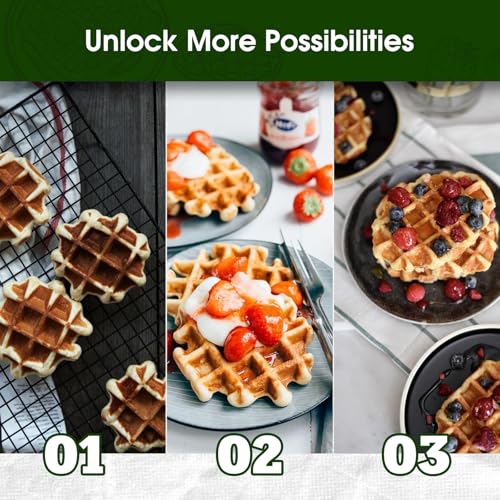 KEINVE Mini Waffle Maker for Kids, Make Bite-Sized 8 * 2