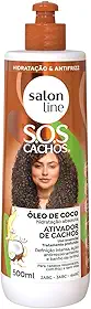 Salon Line, Ativador de Cachos, S.O.S Cachos, Óleo de Coco, Tratamento Profundo, Não Vegano - Para Cabelos Ondulados, Cacheados e Crespos, 500 ml