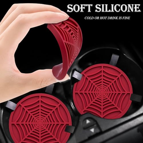 Set 2 Portavasos para Carro 2.75 pulg Antideslizante Rojo miniatura 4