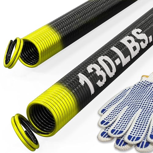 Blesseras 130-lbs. Garage Door Extension Spring Replacement Kit, 25'' Long, Double Loop Ends, 1 Pair, Electrophoresis Black Coated