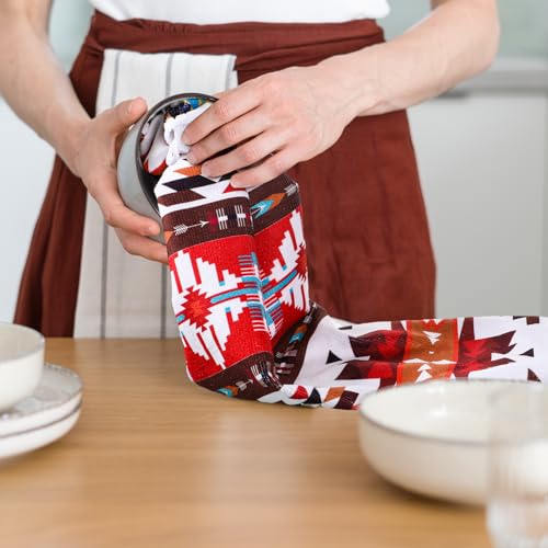 Image of Bencailor 6 Pcs Aztec Kitchen Towels Decorative Sets Dish Towels Absorbent Fast Drying Hand Tea Vintage Hanging Reusable Cleaning Dishcloths for Cooking Farmhouse Bathroom Accessory