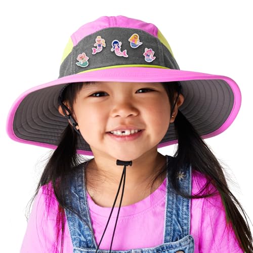 Custom UPF 50+ Sun Hat for Kids - Personalized Hat with Hook & Loop - Adjustable Drawstring & Chin Strap