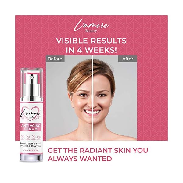 L'AMORE BEAUTY Anti Aging Cream - Wrinkle Cream For Face - Face Moisturizer For Women - Retinol Cream For Face - Collagen Face Cream - Peptide Face Cream - Daily Facial Moisturizer, 15ml