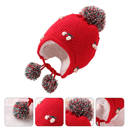 KESYOO Natal BebÃª Pom ChapÃ©u Inverno Infantil Tricotado Gorro Protetor de Orelha ChapÃ©u de PelÃºc