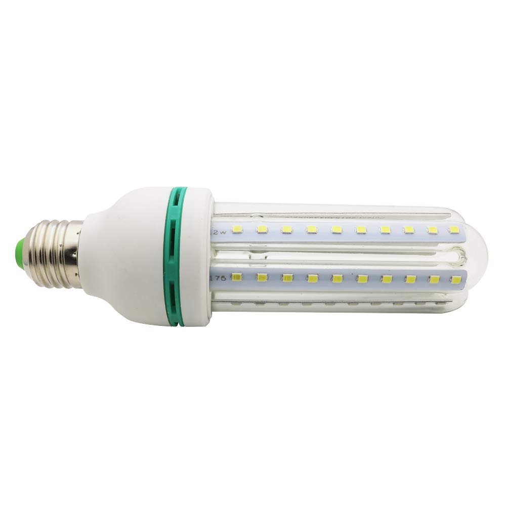Mengjay - Bombilla LED E27 en forma de U, cabeza de espiral, 12 W (equivalente a 100 W), luz blanca fría 6000 K, 1200 lúmenes, 53 x 170 cm- (20piezas)