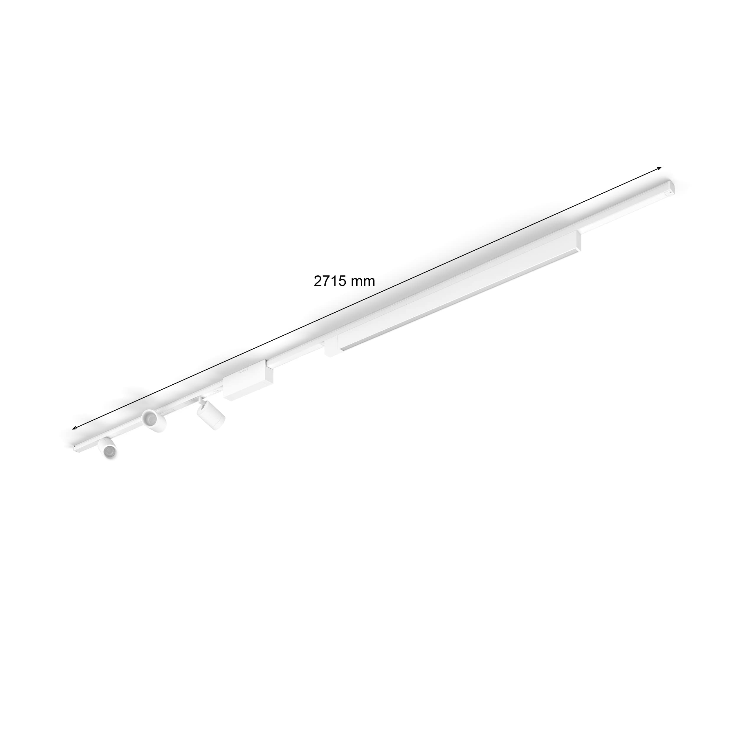 Philips Hue - Perifo Iluminación en carril White and Color Ambiance, Set carril 271.5 cm y 3 focos (blanco), Anclajes incluidos