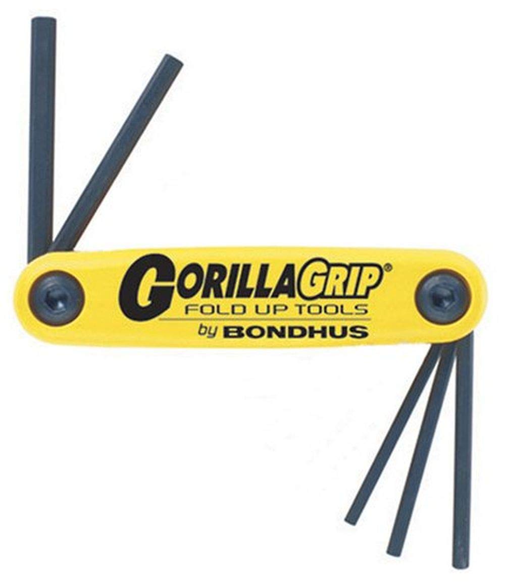 Bondhus 12585 GorillaGrip Set of 5 Hex Fold-up Keys, sizes 3/16-3/8-Inch