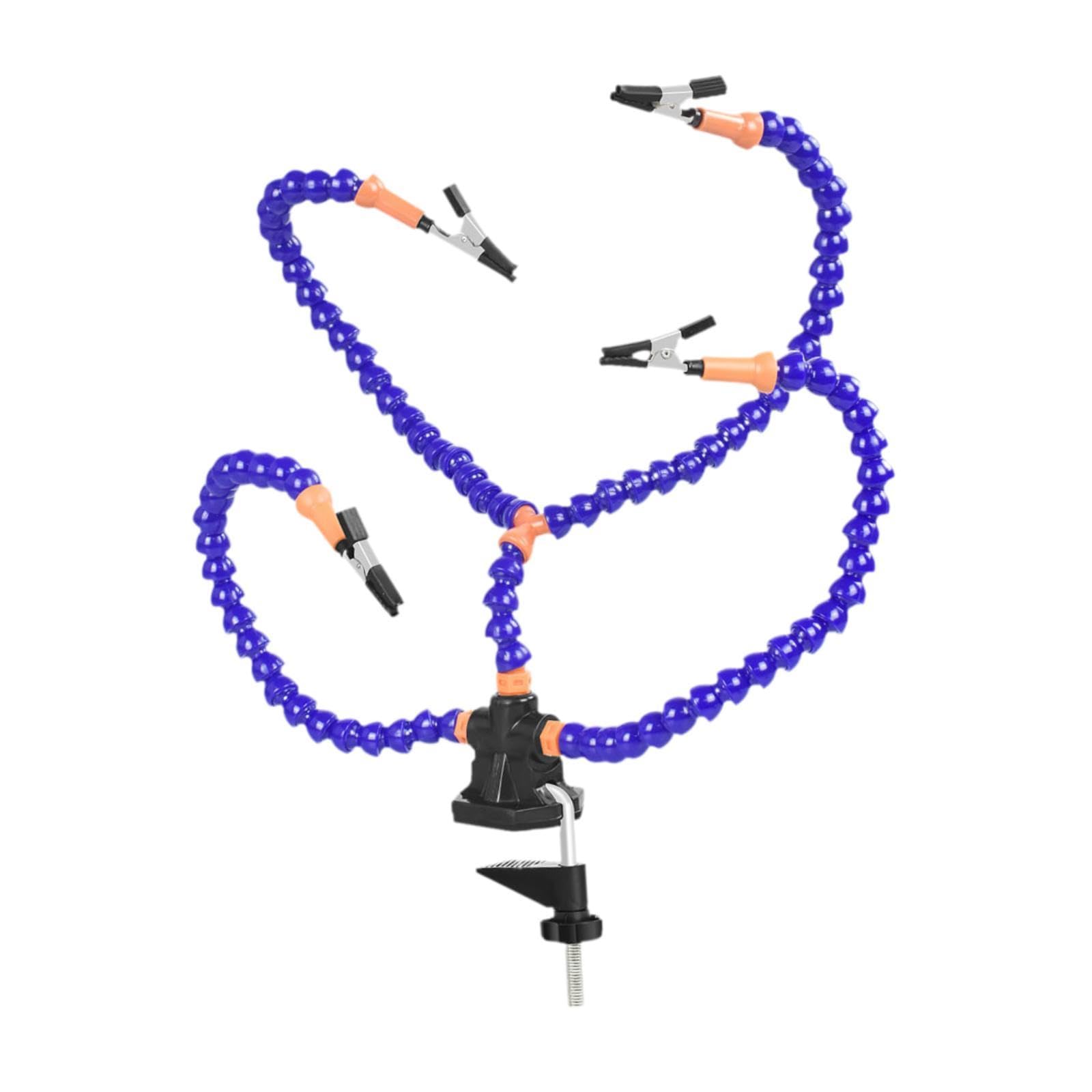 MYCENSE Helping Hands Soldering Station,PCB Holder Third Hand Soldering Tool Flexible Helping Hand Arms for Hobby, Jewelry Crafts, Blue