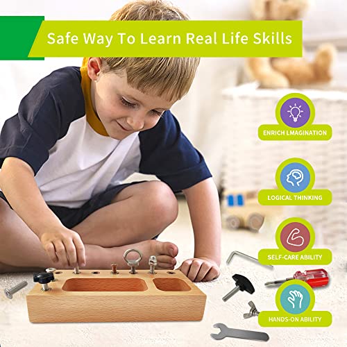 Montessori Toys For 3 4 5 Year Old, Montessori Screwdriver Board, Kids Wooden Toys, Fine Motor Skills Toys, Sensory Toys For Toddlers, Preschool Learning Toys For Toddler Travel #TOP2