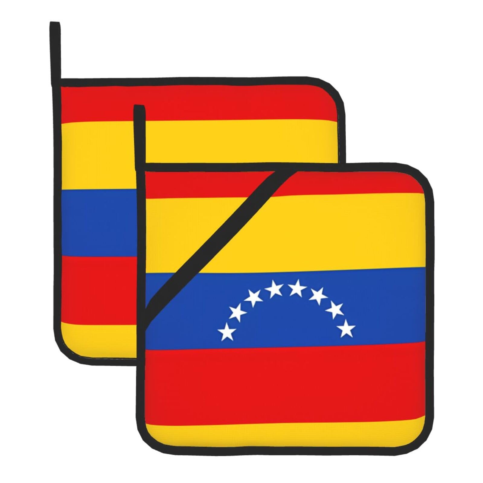 HJFCZH Flag of Venezuela Prints Square Hot Pads for Kitchen Counter - Waterproof Pot Holders, Durable Heat Resistant Throw Layers for Serving, Oven & BBQ - 2 Pack
