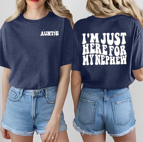 Aunt Shirt Somebody's Feral Aunt T-Shirt for Women: Cool Aunts Club Shirts Funny Auntie Print Tee Auntie Gifts2