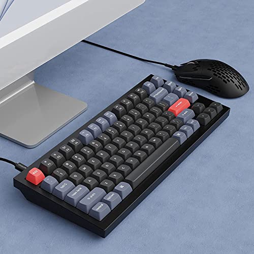 Image of Keychron Q1 QMK /VIA Mechanical Wired Keyboard Knob Version, Hot-Swappable 75% Layout Custom Programmable Macro with Gateron G Pro Red Switch, Double Gasket, PBT Keycaps for Mac Windows Linux