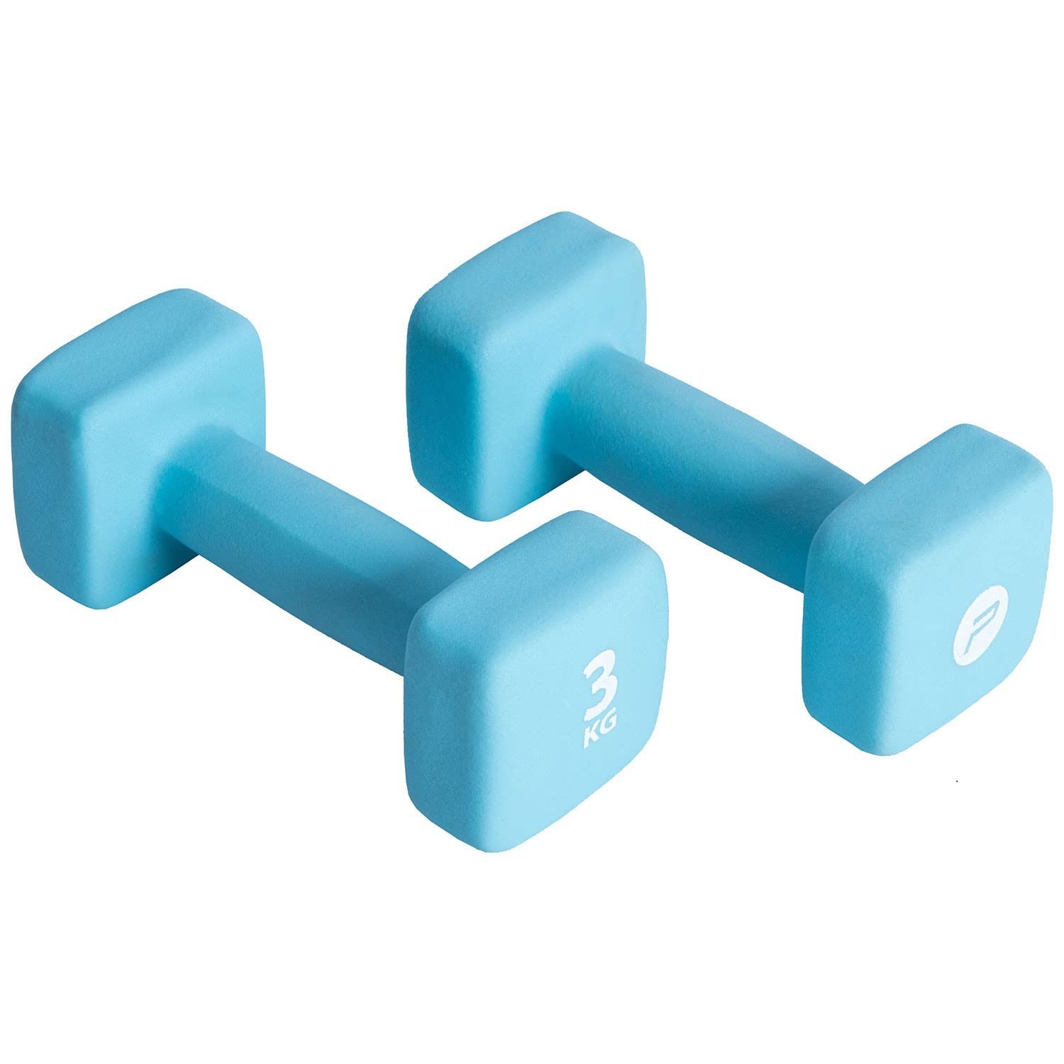 Pure2Improve 6 hantli neoprenowych, 3,0 kg, jasnoniebieskie, trening siłowy, wytrzymałość