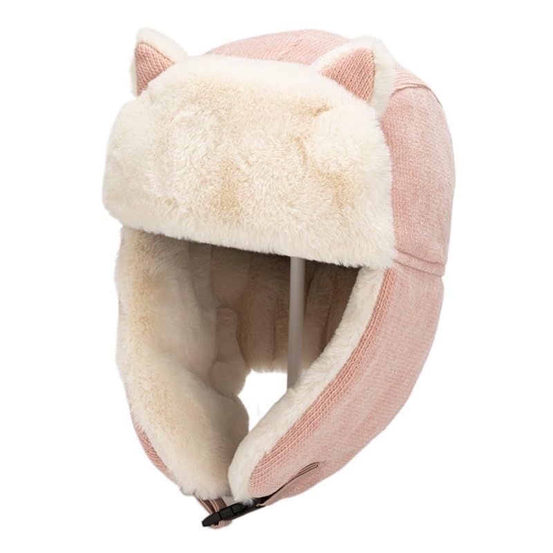 Chapka ski homme femme chaude avec oreillette en fausse fourrure d'hiver