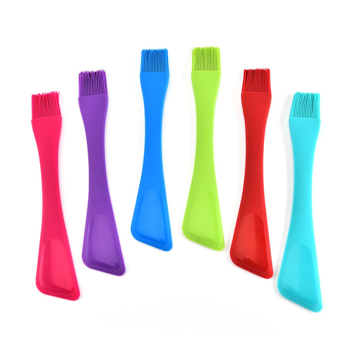 Happyyami 2Pcs Dual Head Silicone Pastry Brush and Baking Spatula for Home Cooking Non to Clean for Spreading Sauces and Marinades Green