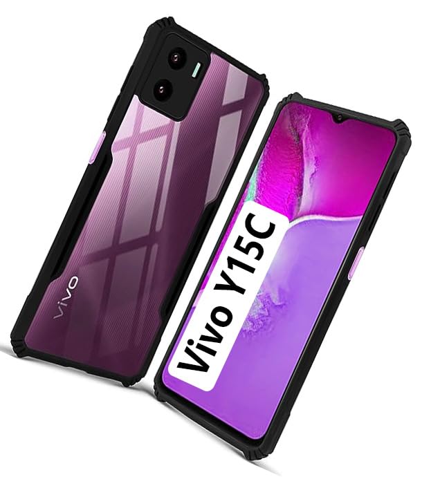 COBERTA Back Cover for Vivo Y15C Back Cover Case - Black Transparent (B0CV87TGPR) Amazon Price History, Amazon Price Tracker