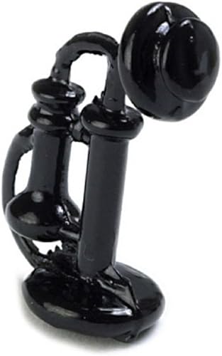 Casa de muñecas Miniatura Negro Vintage Look Teléfono