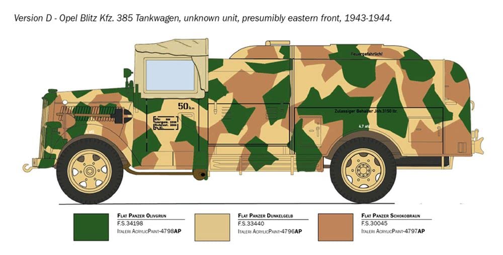 Italeri 2808S 1:48 Sd.Kfz.385 Tankwagen Bat.o.Brit, Modellbau, Bausatz, Standmodellbau, Basteln, Hobby, Kleben, Plastikbausatz, detailgetreu, Grau