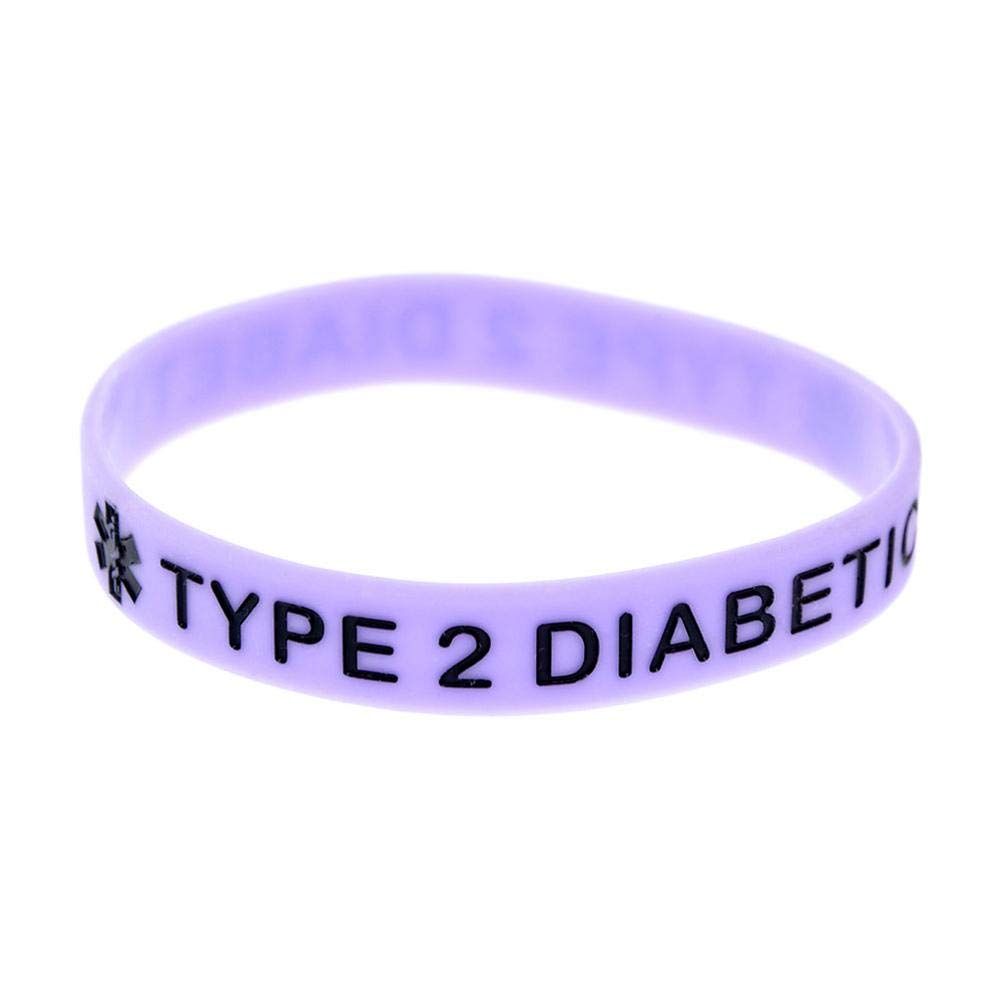 Pulseras de silicona para diabetes tipo 2, paquete de 5