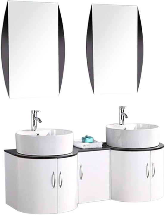 Simba srl Mobile sospeso per il bagno 2 lavabi rubinetti inclusi 2 specchi