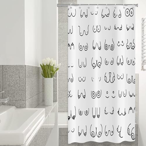 ASDCXZ Shower Curtain Black White 120x180 cm - Image 3
