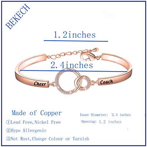 BEKECH Cheerleader Coaches Gift Cheer Coach Bracelet Cheer Coach Jewelry Gift for Coaches Cheer Gift for Her Appreciation Gift for Cheerleading2