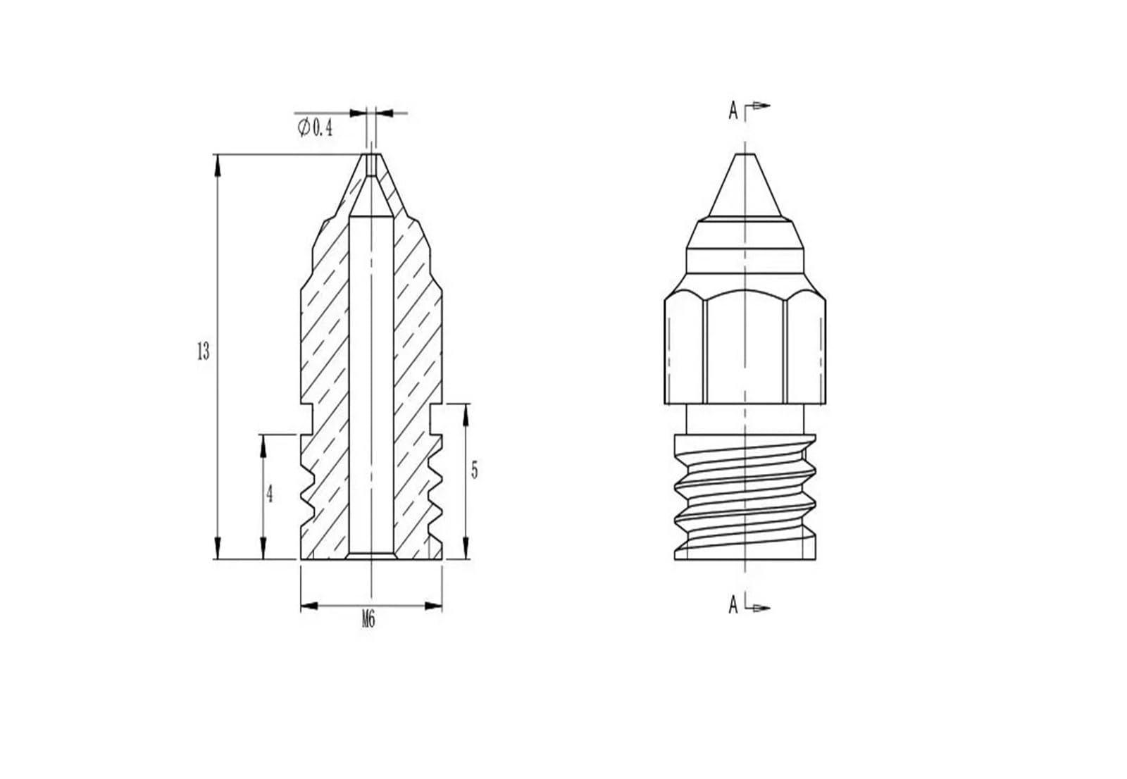 Buse MK8 CR-6 SE 0,2, 4, 6, 8 mm for imprimante 3D(3 pcs,0.8mm)