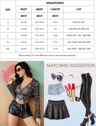 Image of Avidlove Women Mesh Crop Top Y2K Tie Front Tops Rave Top Sheer Cardigan Sexy V Neck Outfits S-2XL