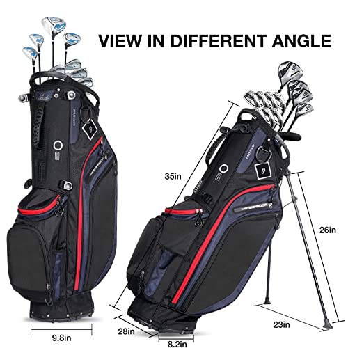 Liteleph Golf Bags For Men With Stand 9 Pockets Carry Lightweight Golf Stand Bag With Cooler 14 Full Length Dividers With Assist Handle #TOP3