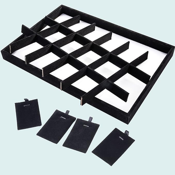 Image of 12 Pendent Earring (Necklace) Velvet Jewelry Drawer Organizer Tray Stackable