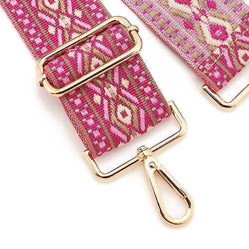 Image of Wide Shoulder Strap Adjustable Replacement Belt Guitar Style Crossbody Bag Handbag Strap Multicolor Canvas Straps(Wide:2in)(Color20)