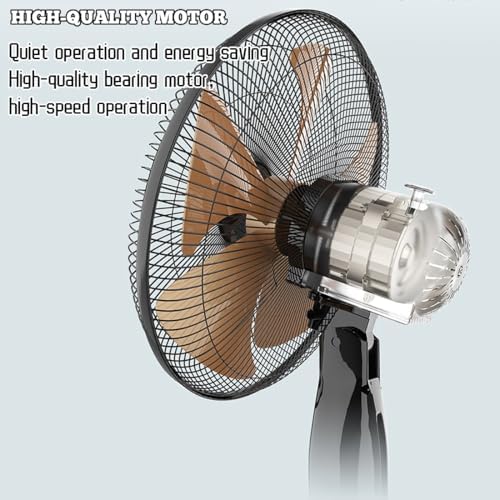 4-Speed Electric Oscillating Pedestal Fan, Adjustable Height Standing Fan (16.1in), Quiet Cooling Fan for Home & Office, Energy-Efficient Air Circulator