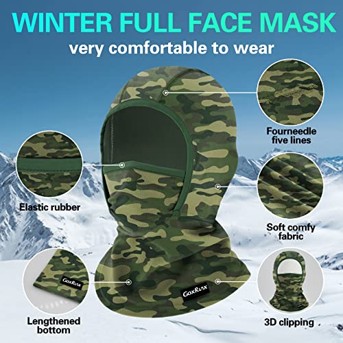 GoxRunx Kids Balaclava Ski Mask,Fleece Face Mask Neck Warmer for Boys Girls,Windproof Face Cover for Cold Weather4