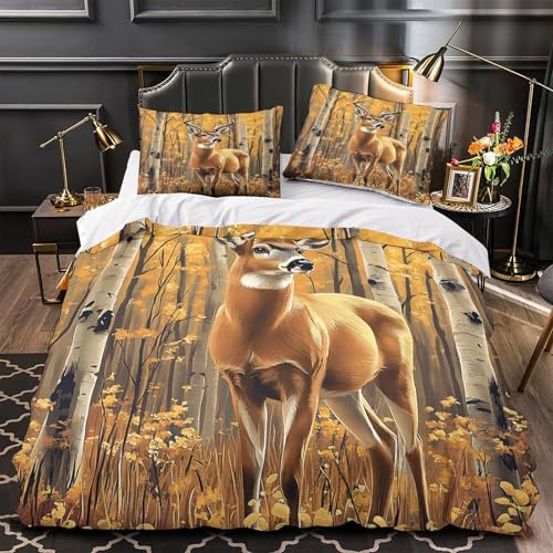Housse de couette cerf 135x200 microfibre imprimé 3D - 2