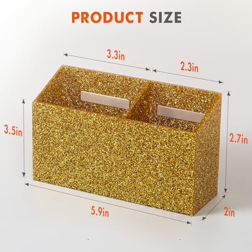Image of BEYGORM Magnetic Dry Erase Marker Holder for Whiteboard & Refrigerator | Non-slip Acrylic Pen Holder for Classroom, Fridge Magnet, Locker Organizer Accessories, Teacher & School Supplies(Gold)