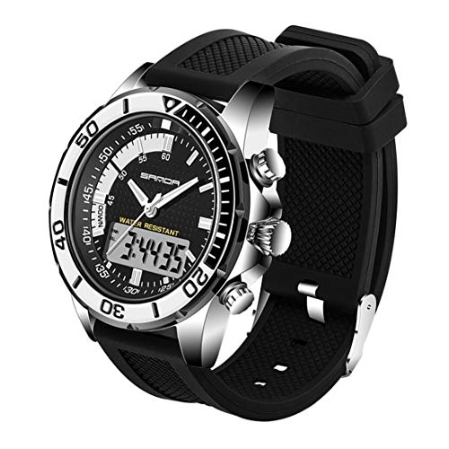 Montre double affichage Luli avec bande silicone pour le sport et la nuit