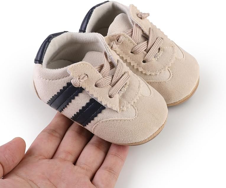 Newbron Baby Boys Girls Retro Sneakers Pu Leather Rubber Sole Walking Shoes Toddler Non-Slip First Walkers Infant Slippers Crib Shoes - Image 3