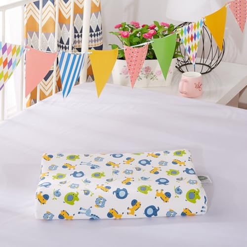 Hixingo Almohadas Viscoelásticas Cervicales, Almohada Viscoelastica Cervical con Funda Lavable Suave y Cómodo para Dormir Abrazado de Lado, Soporte de Espalda y Cuello (27 * 44 * 6cm,Elefante)