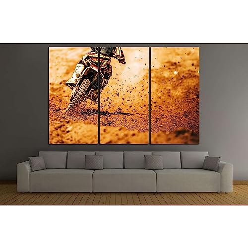 Dirt Bike №168 solution triptyque prête à accrocher pour habiller facilement un grand mur vide