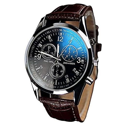Montre à Quartz Marron pour Homme U-K Nice Processed