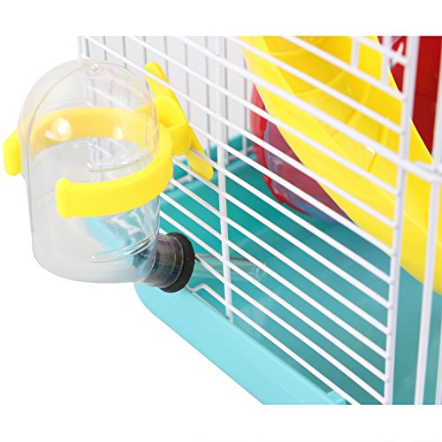 Yommy® Gabbia per criceto, con scala, ruota, 23 x